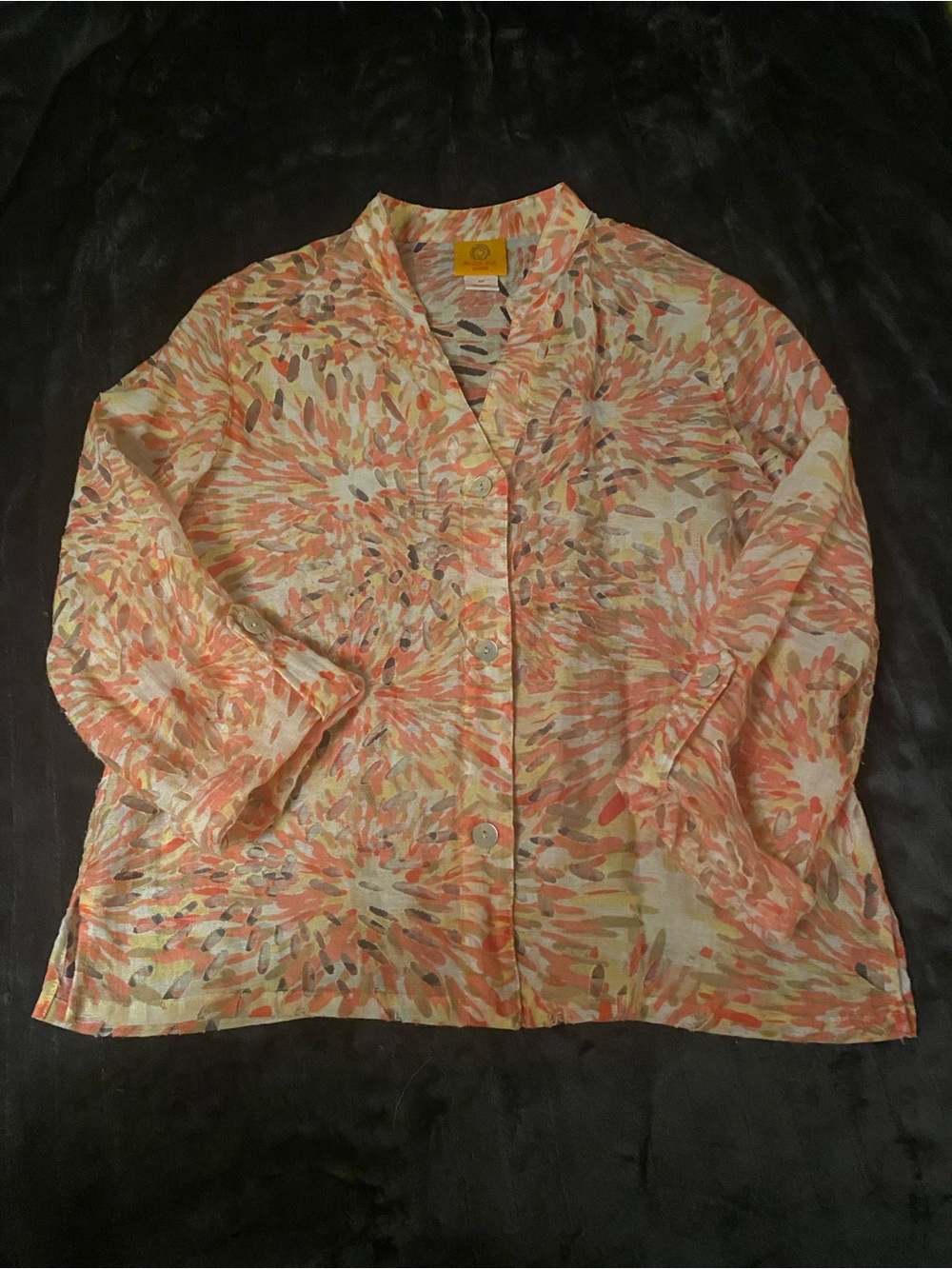 Casual Women's Blouse in Coral Multi-Color